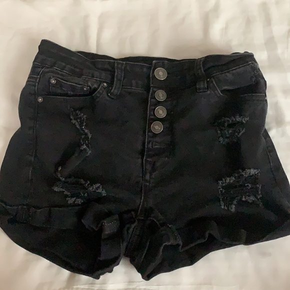 dark jean shorts - Picture 2 of 4